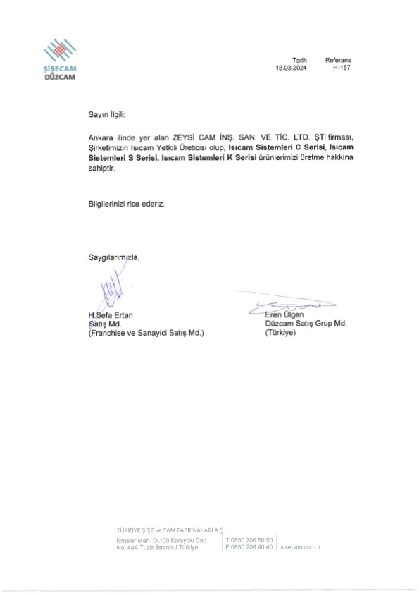 Isıcam Yetki Belgesi